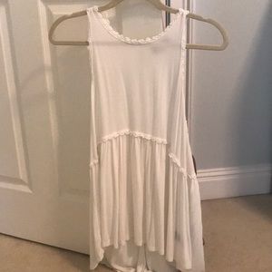 POL white tank top w/ detailing
